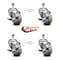 Service Caster 3 Inch Gray Polyurethane Swivel 1/2 Inch Threaded Stem Caster Set with Brake SCC SCC-TS20S314-PPUB-TLB-121315-4 - alternate 4